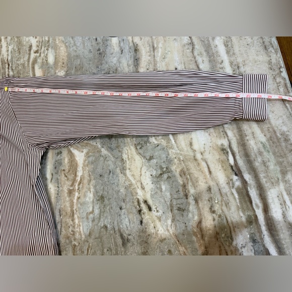 Men’s POLO RALPH LAUREN Brown/White stripe long sleeve button down. Size 2XLT - Picture 5 of 6